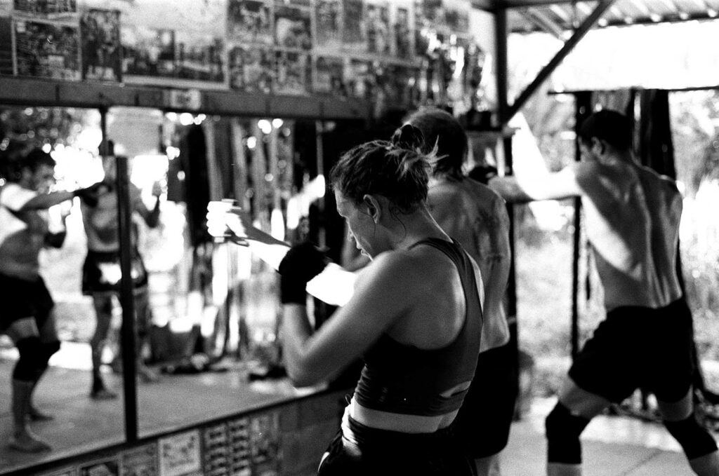 Julia trains for her fight / Sitjemam Gym - Pai - Thailand / February 2024